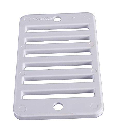 Custom Molded Products 25533-000-010 2" x 4" White Rectangular Pool Deck Drain Grate with Screws