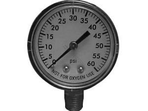 SuperPro 81060BU Universal 2" 0-60 PSI Pool & Spa Pressure Gauge With 1/4" Bottom Mount