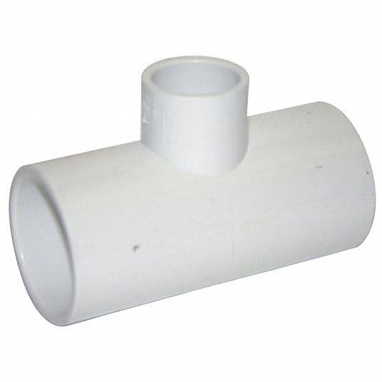 Lesso America 401 Series PVC Pipe Fitting - Reducing Tee - Schedule 40 (White) - 1-1/2Ã1-1/2Ã3/4" (SOC x SOC x SOC) / High-Flow Capacity/Plumbing, Irrigation, Pool, Spa, DIY Projects (401-210)