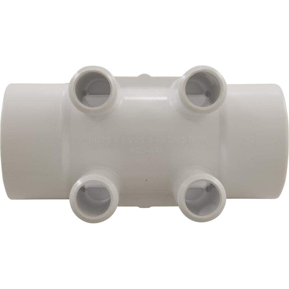 Waterway Plastics Manifold, 3/4" sb, 4 Port, FlowThru, 1-1/2"s x 1-1/2"s