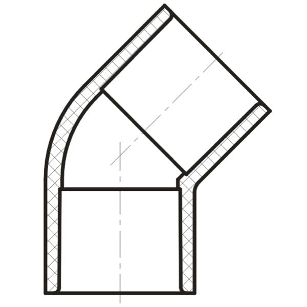 Lesso America 417 Series PVC Pipe Fitting - 45Â°Ell - Schedule 40 (White) - 3/4" (SOC x SOC) / High-Flow Capacity/Plumbing, Irrigation, Pool, Spa/NSF Certified/Construction Grade (417-007)