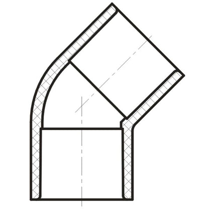 Lesso America 417 Series PVC Pipe Fitting - 45Â°Ell - Schedule 40 (White) - 3/4" (SOC x SOC) / High-Flow Capacity/Plumbing, Irrigation, Pool, Spa/NSF Certified/Construction Grade (417-007)