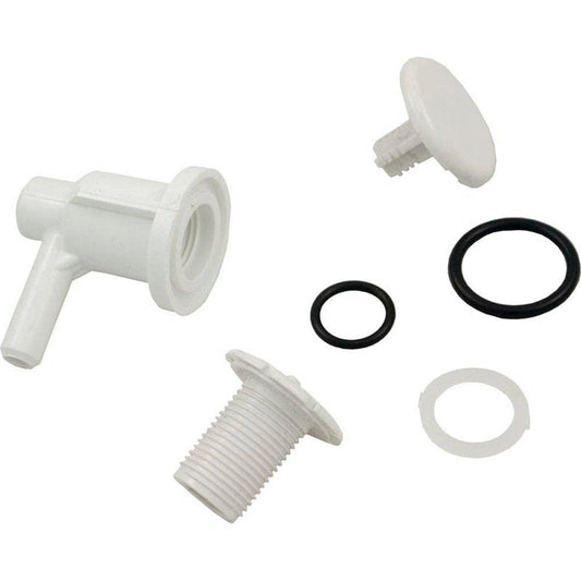 Waterway Plastics 806105118066 Lo-Pro Injector 3/8" Barb Elbow Style White