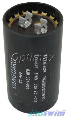 Vanguard BC-400 400/480 MFD 115V Pool Pump Motor Start Capacitor