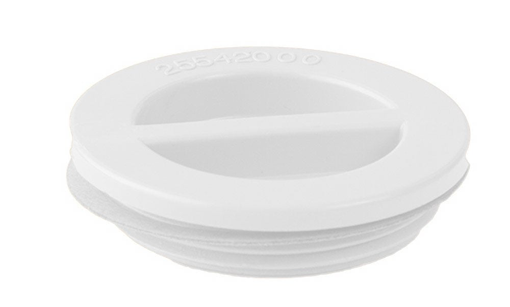 Custom Molded Products 25542-000-000 1.5" MPT White Flat Pool Plug with Gasket