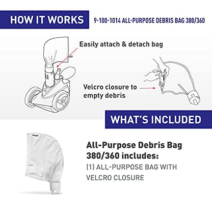 Polaris Genuine Parts 9-100-1014 All Purpose Bag Replacement for Pressure-Side Pool Cleaners 380, 380 Black Max, 360, 360 Black Max