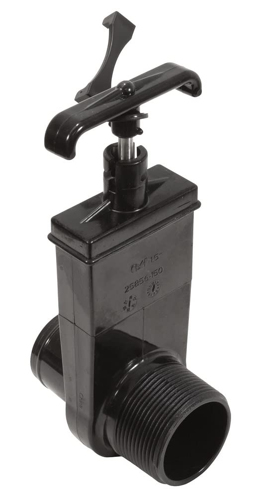 Custom Molded Products CMP Slice Valve, 1.5In Mip X 1.5In Hose Adapter, Black 25856-154-000