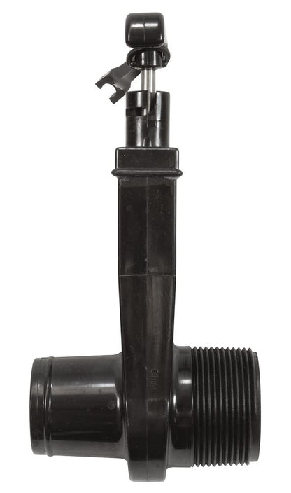 Custom Molded Products CMP Slice Valve, 1.5In Mip X 1.5In Hose Adapter, Black 25856-154-000