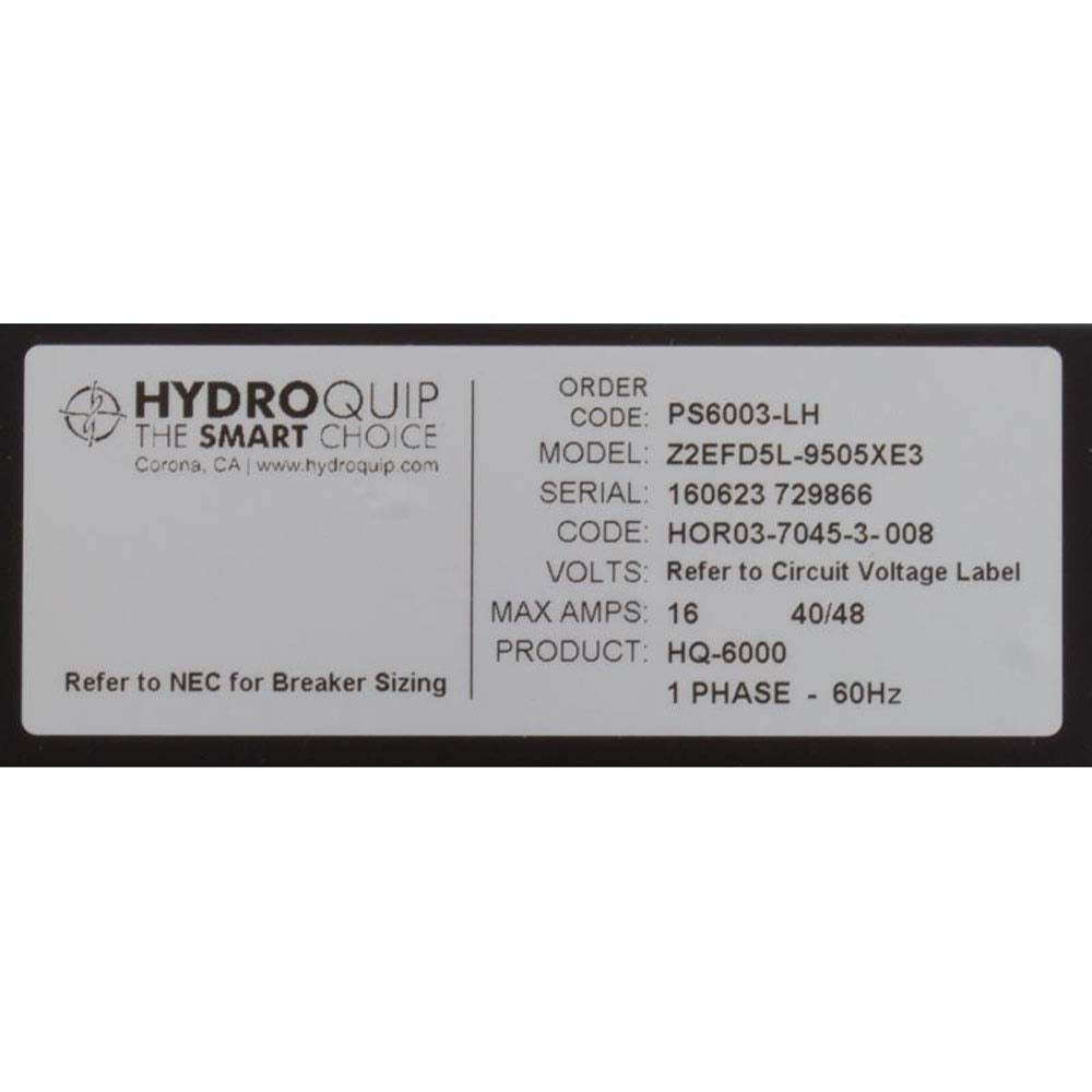 Hydro Quip Control, PS6003-LH, P1, P2, Bl, Oz, Lt, LH, 115v/230v