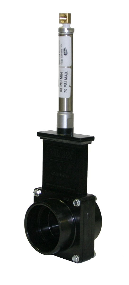 Valterra 9201 ABS Gate Valve, Black, 2" Slip, Metal Air Cylinder