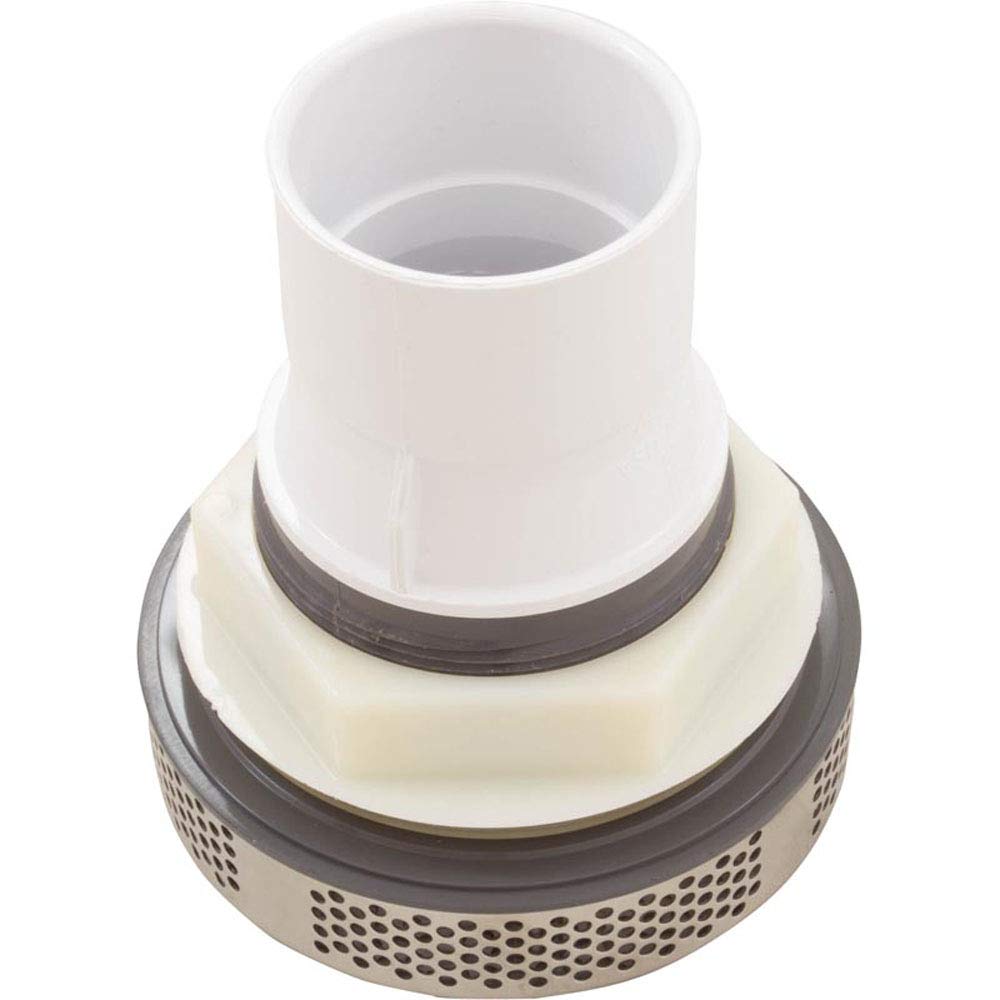 Waterway Plastics Suction Assembly, WW Super Hi-Flo, 3-3/8"hs, 2" s, White/ss