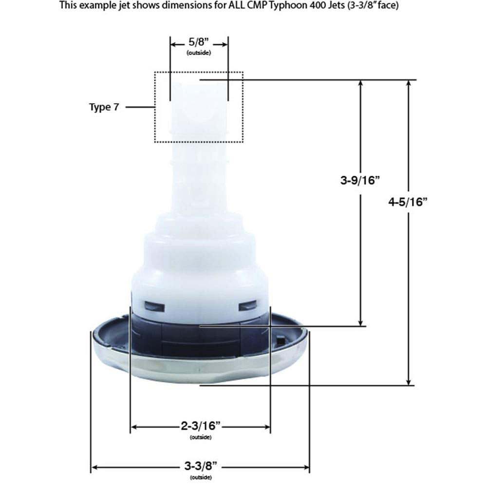 CMP Jet Intl, CMP Typhoon 400, 3-3/8"fd, Mass,Scal, SS/Graph Gry 23442-332-000