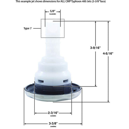CMP Jet Intl, CMP Typhoon 400, 3-3/8"fd, Mass,Scal, SS/Graph Gry 23442-332-000