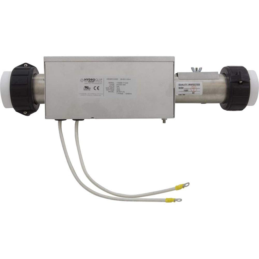 Hydro-Quip Heater, FloThru,CalSpa XL Repl,15"x2", 230v,4.0kW,w/Box, Gen 26-0011-5S-K
