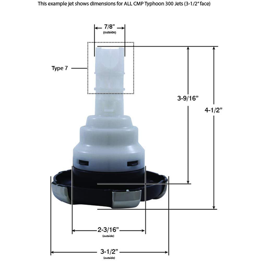 Custom Molded Products Jet Intl, CMP Typhoon 300, 3-5/8"fd, 2 Roto, Crown, SS/Graph Gry 23446-032-700