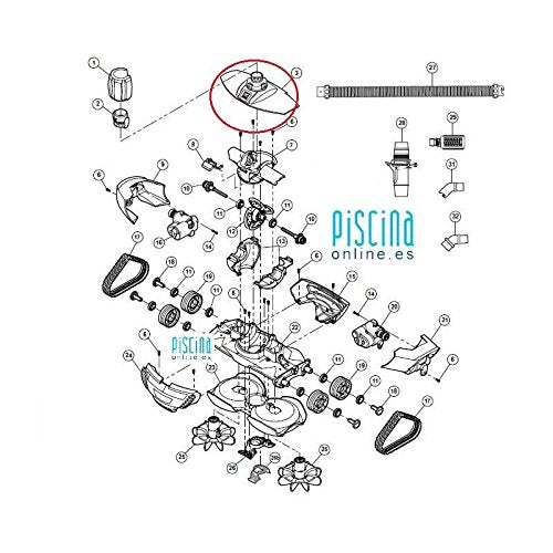 Baracuda MX8 Cleaner Top Cover with Swivel R0525400