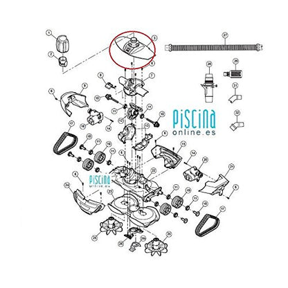Baracuda MX8 Cleaner Top Cover with Swivel R0525400