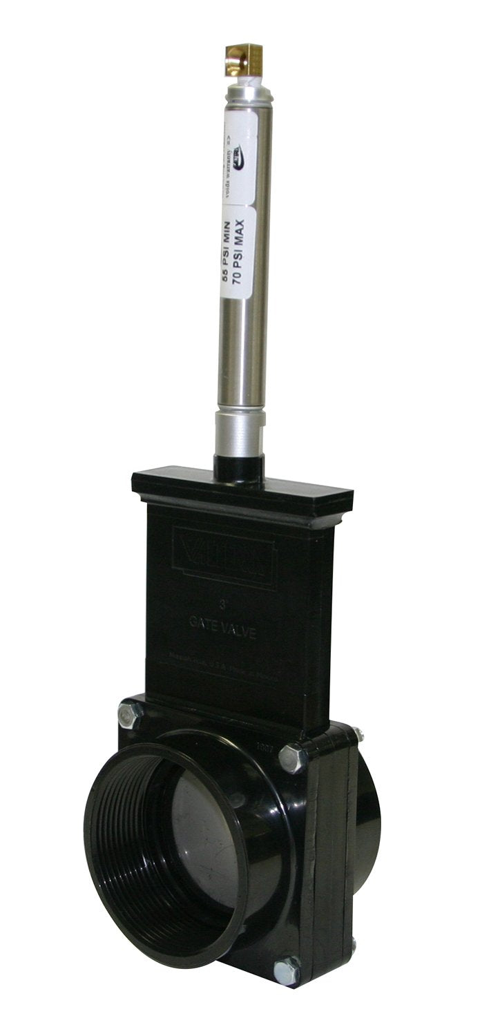 Valterra 9307 ABS Gate Valve, Black, 3" FPT, Metal Air Cylinder