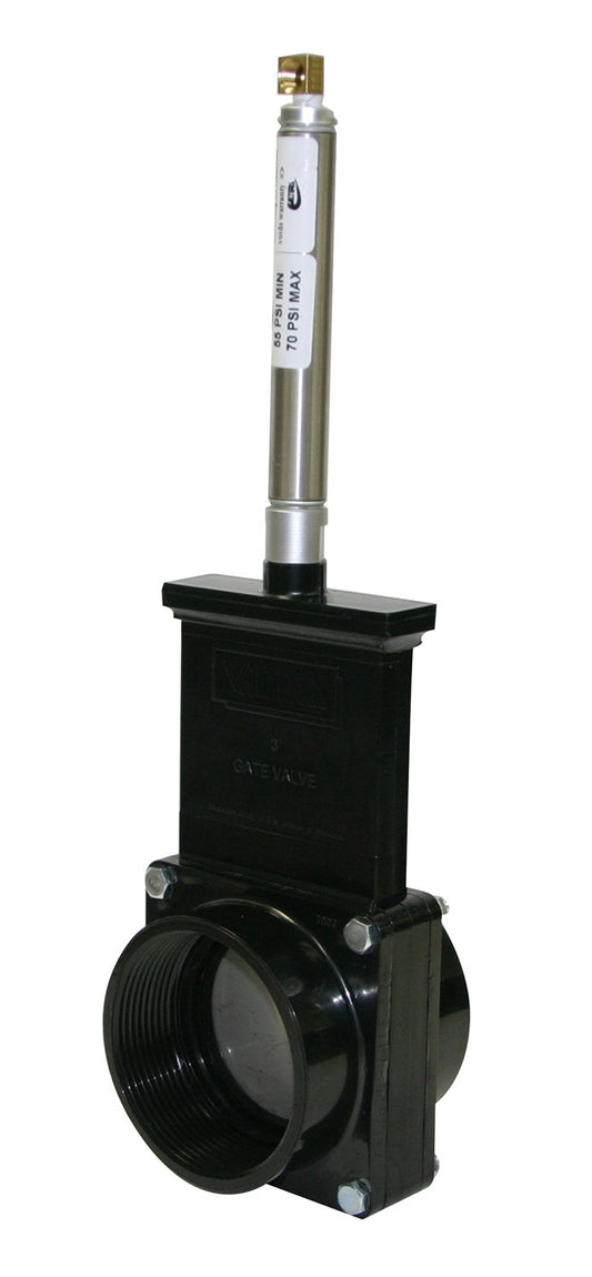 Valterra 9307 ABS Gate Valve, Black, 3" FPT, Metal Air Cylinder
