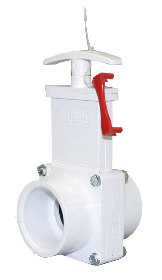 Valterra 6101X PVC Gate Valve, White, 1-1/2" Slip w/Gate Keeper