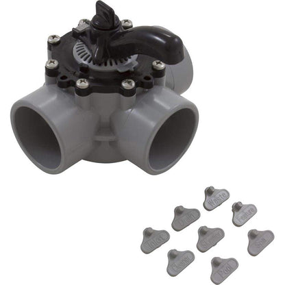 Custom Molded Products CMP Diverter Valve, 2In S X 2.5In Sp, 3-Way, Gray 25933-201-000