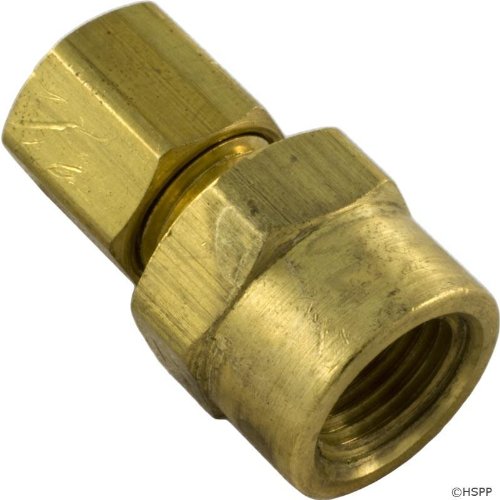 Len Gordon Compression Fitting, 1/8" x 3/16" Tube, Brass, 522000