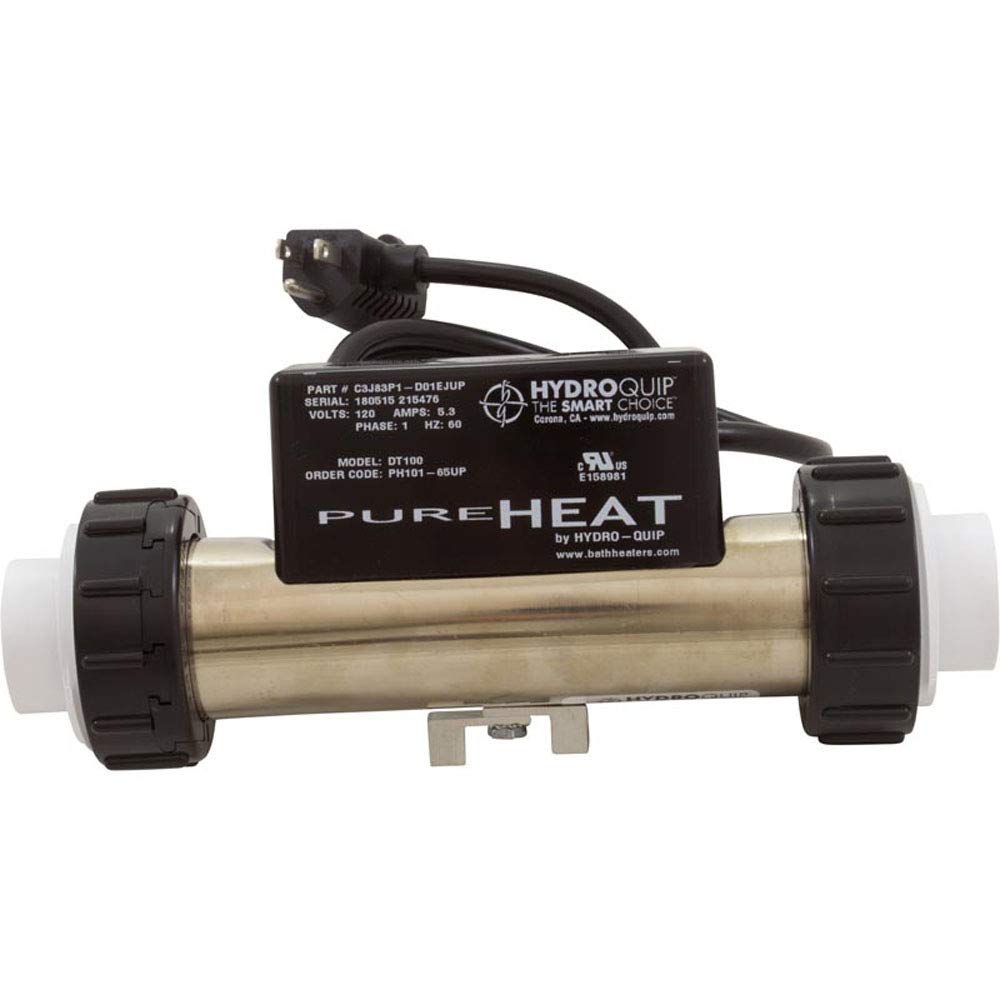 Hydro-Quip Pure Heat 1-1/2in. Universal in-Line Compact 650W Whirlpool Bath Heater PH101-65UP