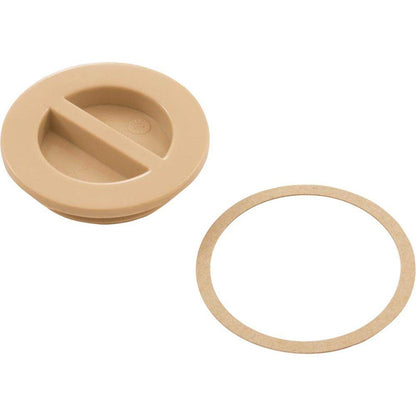 Custom Molded Products 1.5In Npt Flat Plug, Tan