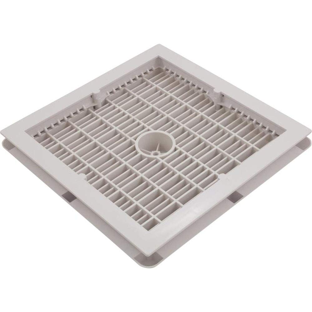 AquaStar White 12x12 in. Square Wave Suction Outlet Cover with Vented Riser Ring WAV12WR101