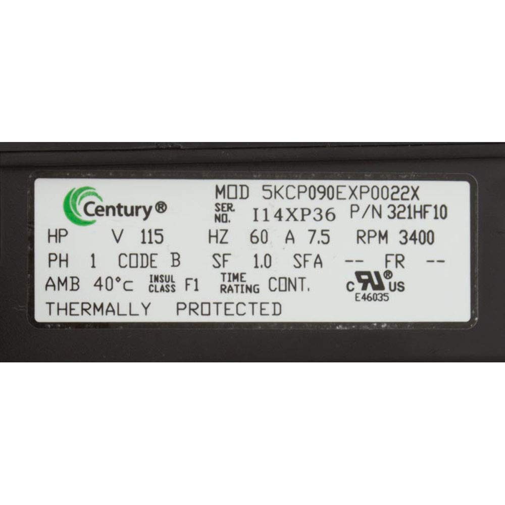 Waterway Plastics Genesis Bath Pump Complete 7.5A 321HF10-0150