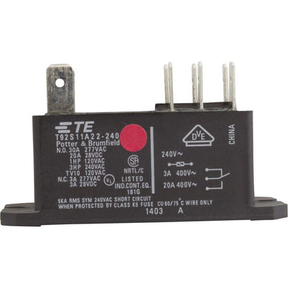 Potter & Brumfield 35-0037-K Relay, T-92, DPDT, 30A, 230v, Coil