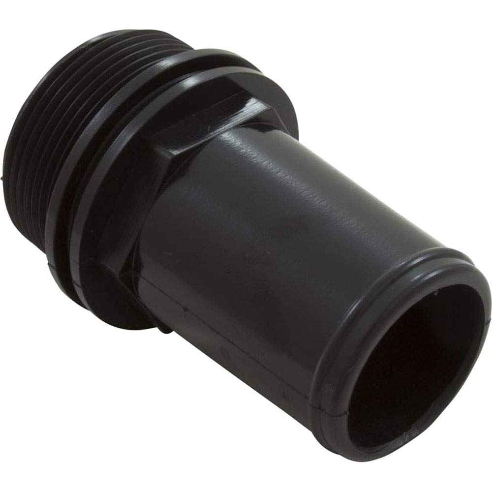 Waterway Plastics Hose Adapter, WW, 1-1/2"mpt x 1-1/2"Hose, Male Smooth, Blk