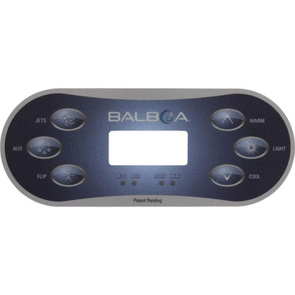 Balboa Overlay, Balboa BP Series,TP600,6 Button,P1,Aux,Flip,Temp,Lt 12101