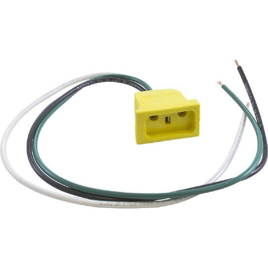 Hydro-Quip Receptacle, H-Q, Ozone, Molded, Yellow, 18/3 09-0018C-A