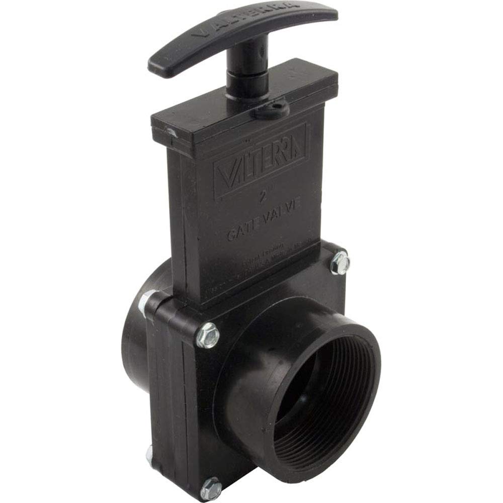 Valterra 7207 3-Piece 2" FPT 40 PSI Pool & Spa Black Gate Valve