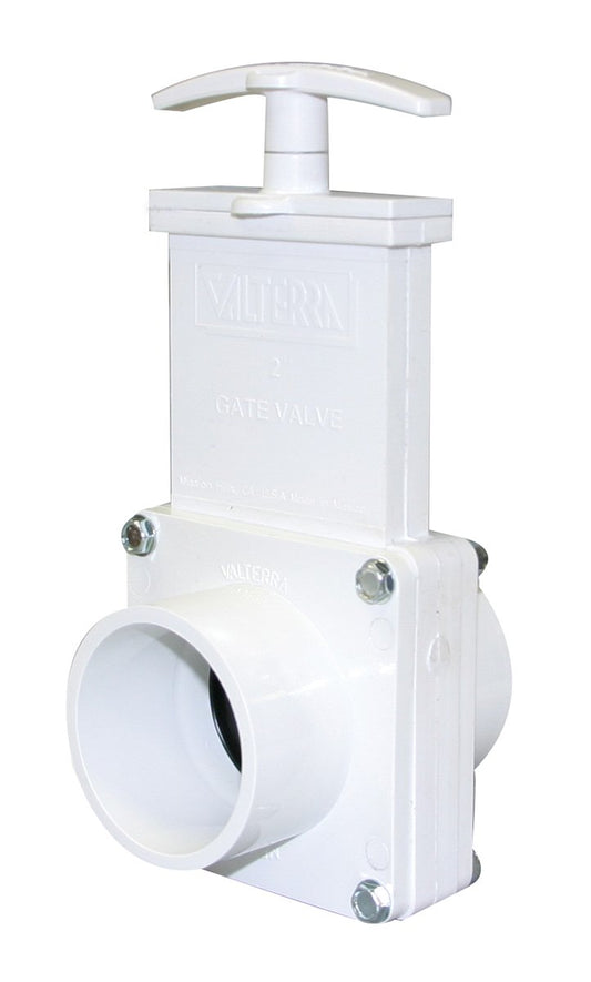 Valterra 6203 PVC Gate Valve, White, 2" Spig