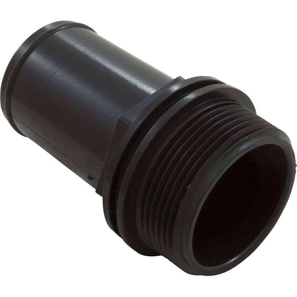 Waterway Plastics Hose Adapter, WW, 1-1/2"mpt x 1-1/2"Hose, Male Smooth, Blk