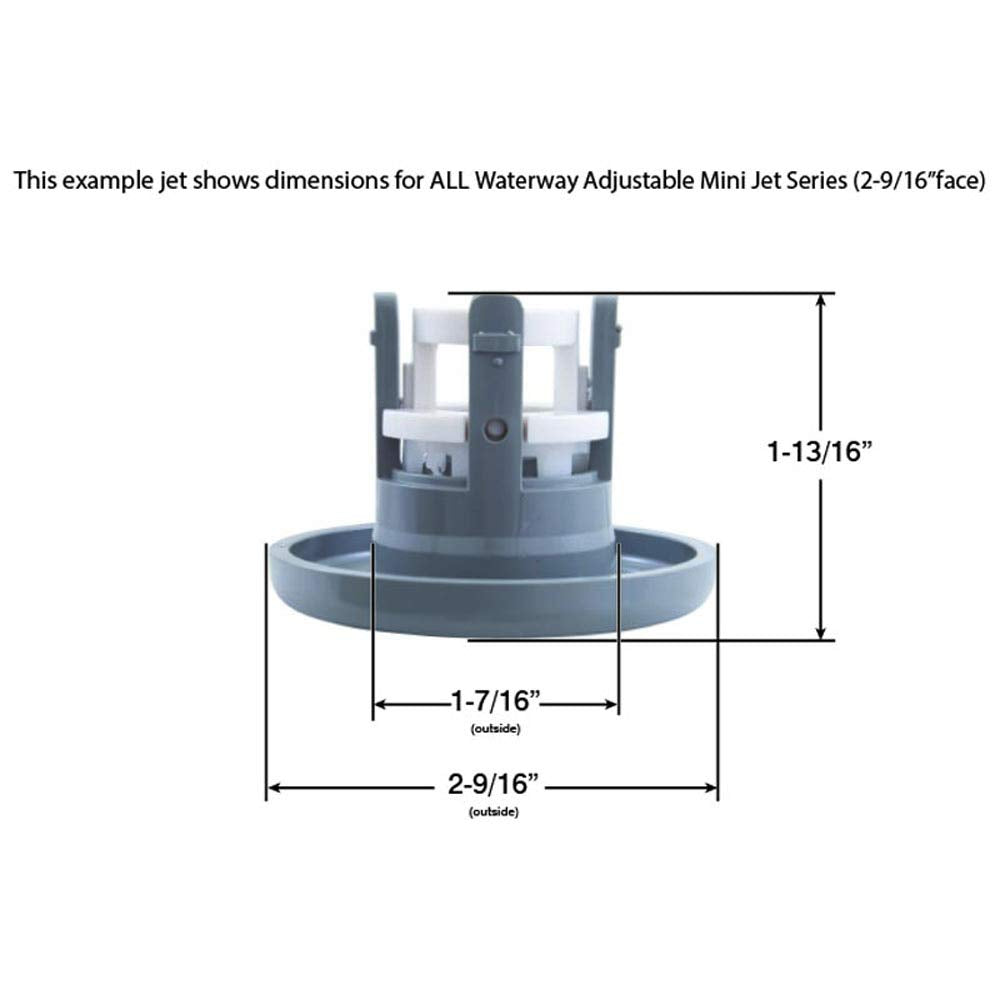 Waterway Plastics 806105060563 Internal Directional Deluxe Gray Adjacent Mini Jet