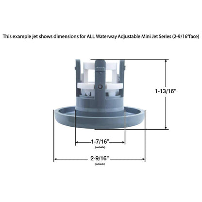 Waterway Plastics 806105060563 Internal Directional Deluxe Gray Adjacent Mini Jet