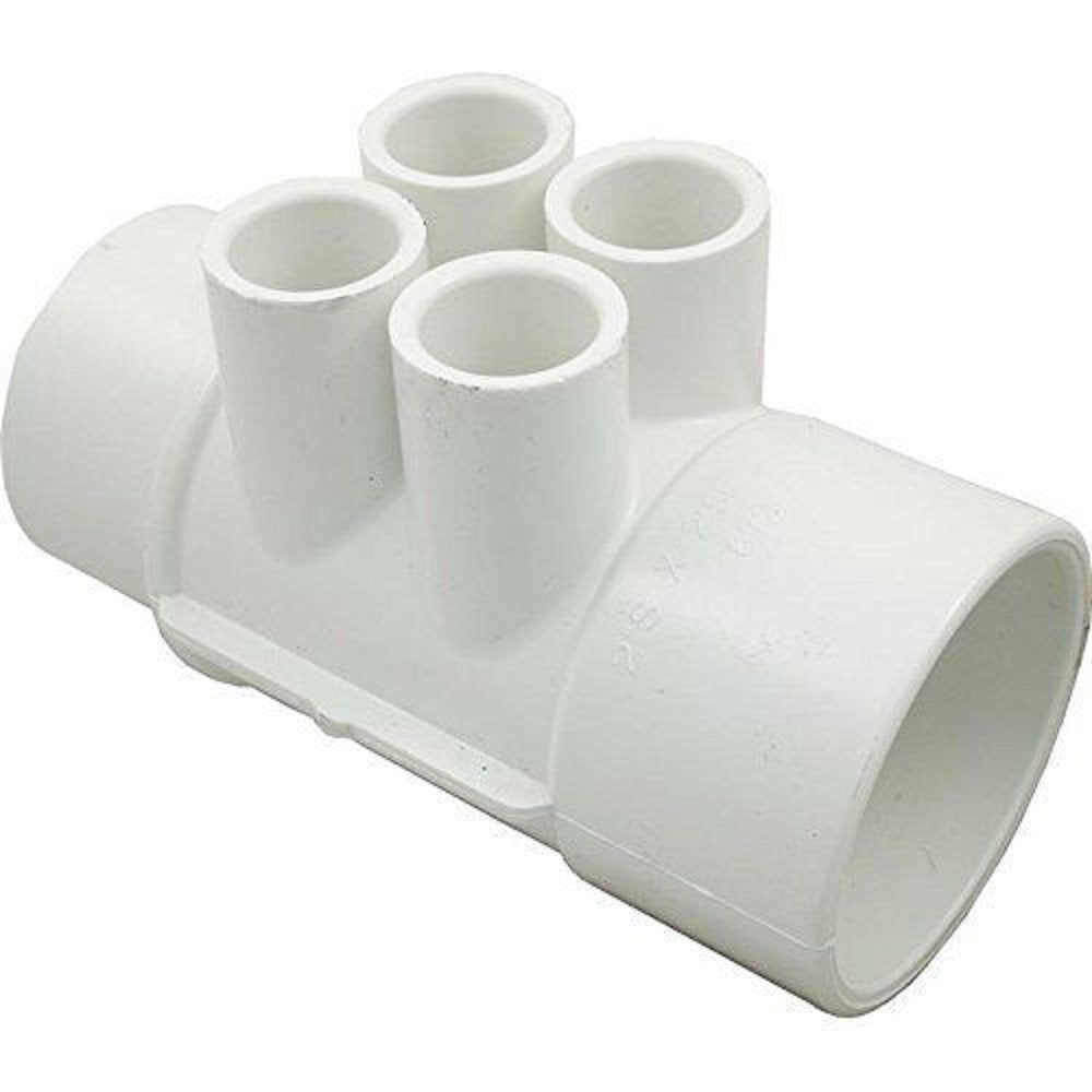 Waterway Manifold 2in. SPG x 2in. S x 41-2in. Ports White 672-4250
