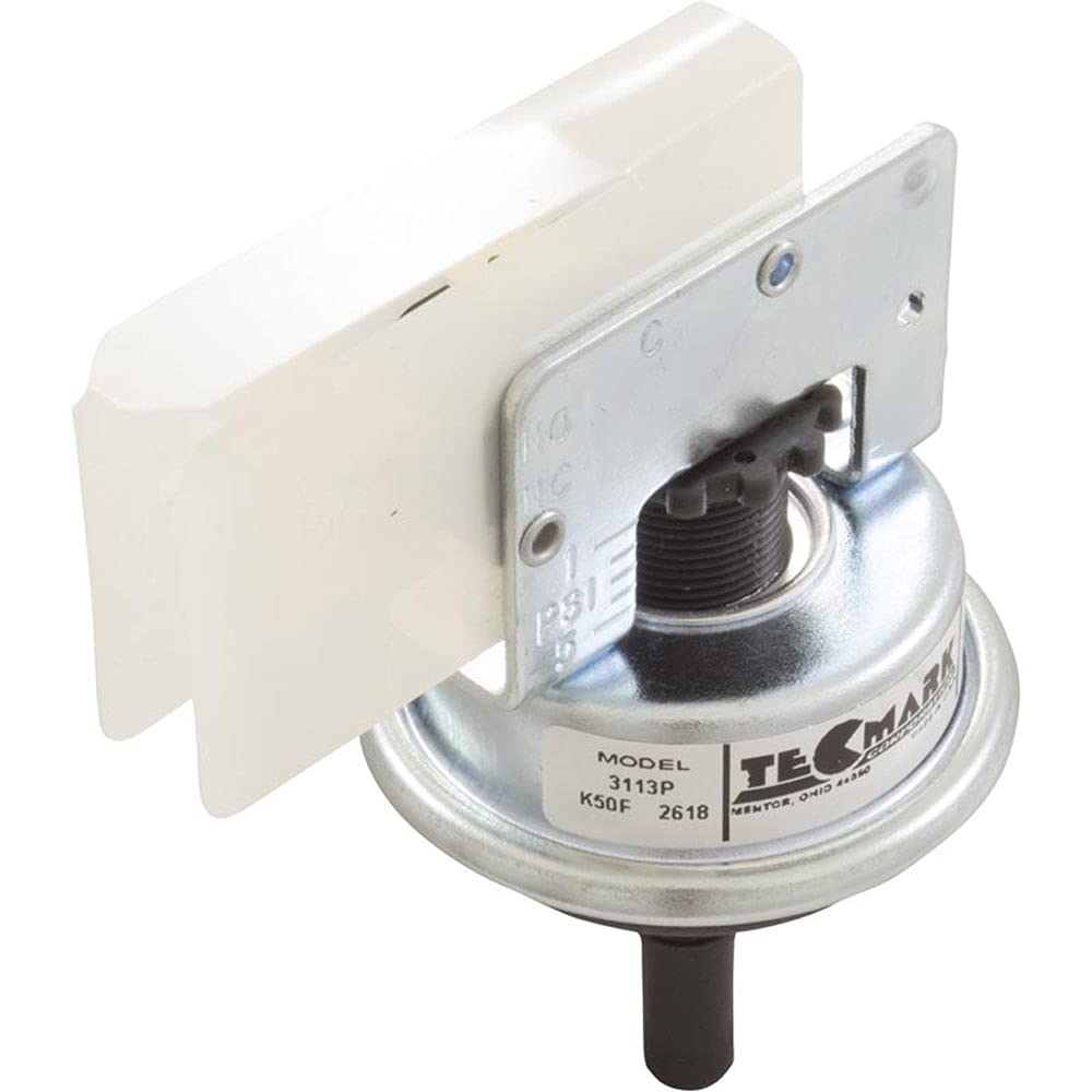 Tecmark Pressure Switch, Tecmark, SPNO, 1/8"mpt, 25 Amp, Plastic 3113P