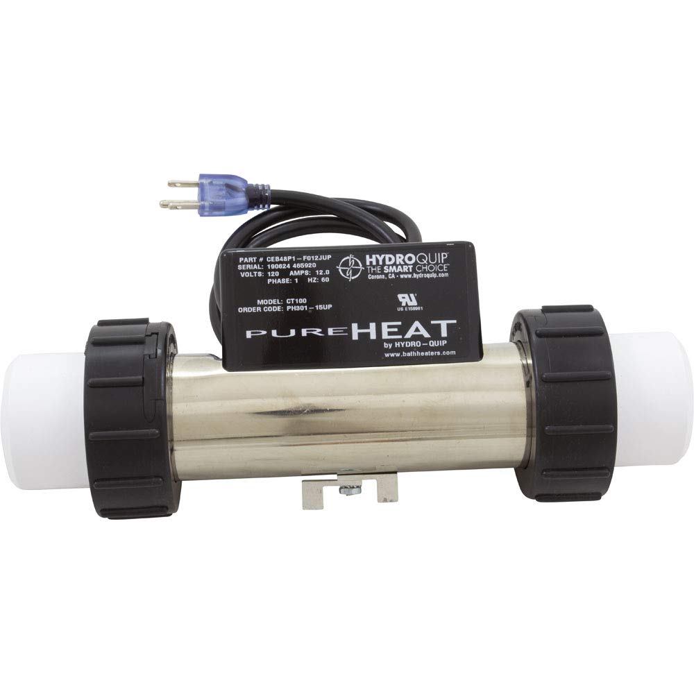 Hydro-Quip Pure Heat 2 inch In-Line Compact 1.5kW Whirlpool Bath Heater PH301-15UP