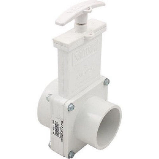 Valterra 6202 PVC Gate Valve, White, 2" Slip x Spig