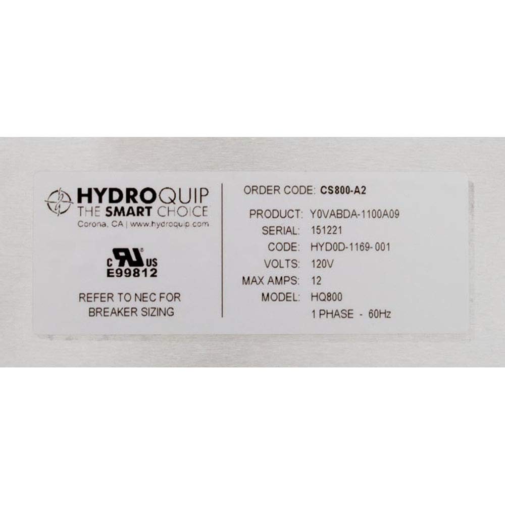 Hydro-Quip 1 Pump (P1-120V, Air 120V) 120V Only Control System with 15A GFCI Power Cord CS800-A2