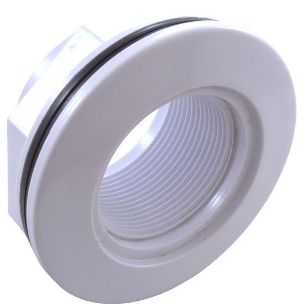 Custom 25550-000-000 1.5" FPT 2.375" HS 3.5" FD Wall Fitting with Nut - White