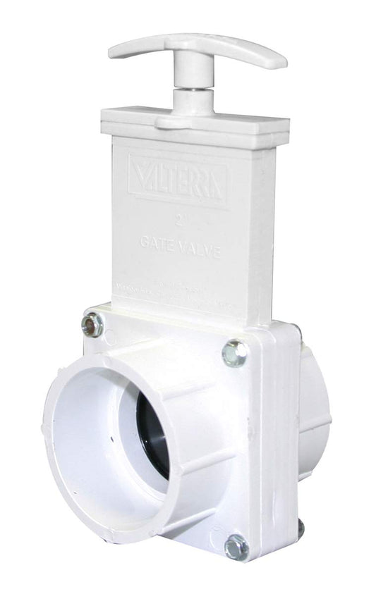 Valterra 6201 PVC Gate Valve, White, 2" Slip