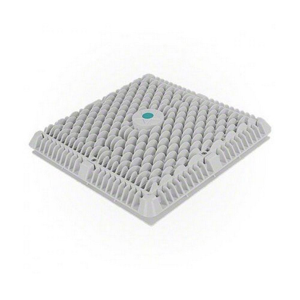 AquaStar Light Gray 12x12 in. Square Wave Suction Outlet Cover w/Vented Riser Ring - Pool Supplies WAV12WR103