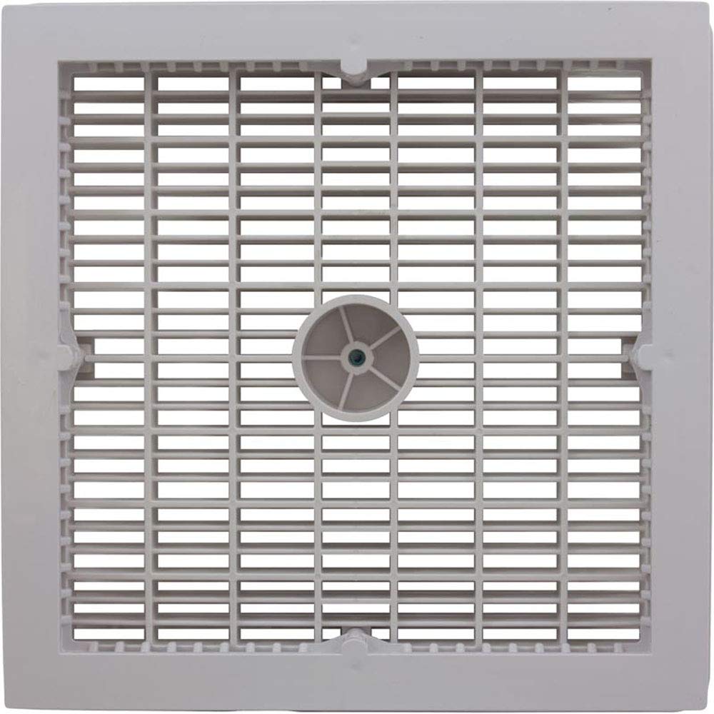 AquaStar White 12x12 in. Square Wave Suction Outlet Cover with Vented Riser Ring WAV12WR101