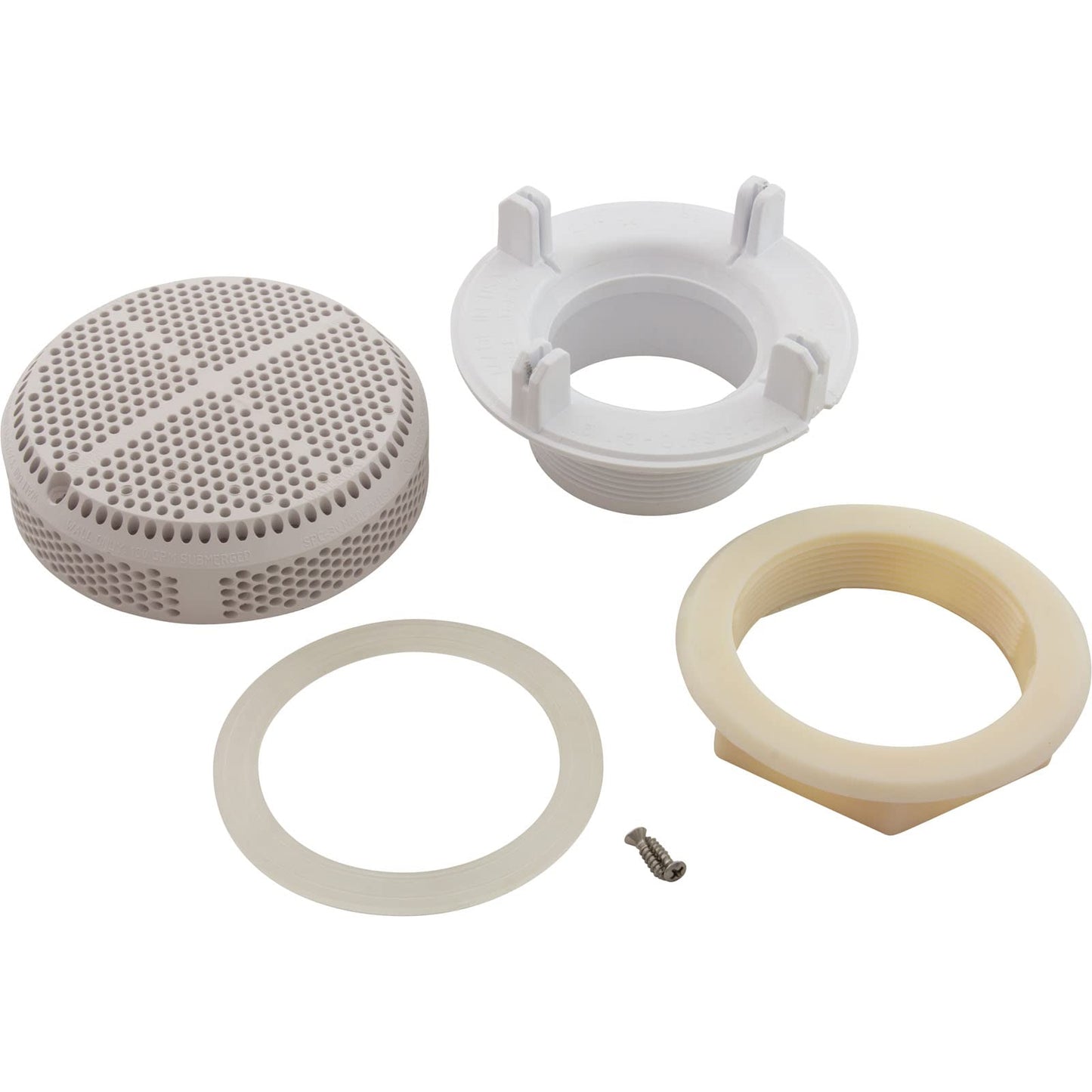 Waterway Plastics 806105367877 Straight 2 1/2" 180GPM White 640-3580V Super Hi-Flo Suction Assembly