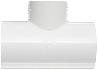 Spears 401 Series PVC Pipe Fitting, Tee, Schedule 40, White, 2" Socket